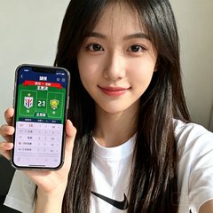 一位年轻女性球迷王思涵的头像，她长发披肩，穿着白色T恤，手持手机展示捷报比分界面